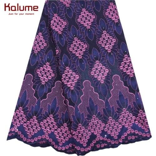 Kalume New Listing African Dry Lace Fabric Latest Nigerian Swiss Cotton Voile Lace Fabric In Switzerland For Party Dress F1946