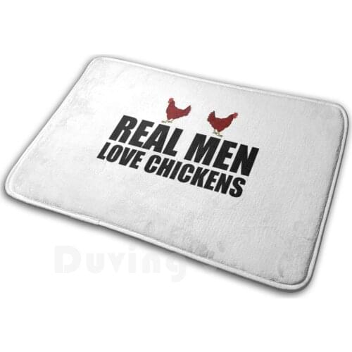 Real Men Love Chicken Mat Rug Carpet Anti-Slip Floor Mats Bedroom Chicken Egg Eggs Hen Farmer Farmer Wisdom Chicken Coop Rooster