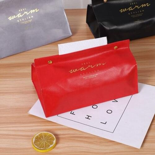 Leather Tissue Box Car Toilet Pumping box Home Living Room Decoration Bedroom Kitchen Desktop Nordic Large Storage Box Wholesale