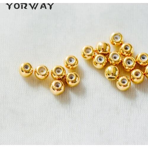 20pcs Round Rubber Stopper Beads 4/ 5mm, 18K Gold Plated Brass, Tiny Rondelle Charm Holder Connector (GB-392)