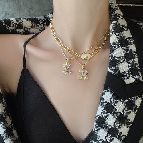 Statement Chain Fashion Letter Pendant Necklace For Women Personality New Jewelry Choker Collares