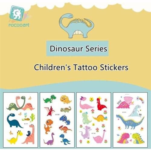 Cute Dinosaur Design Waterproof Temporary Tattoos Stickers For Kids Girl Children Gift Water Transfer Fake Tattoo