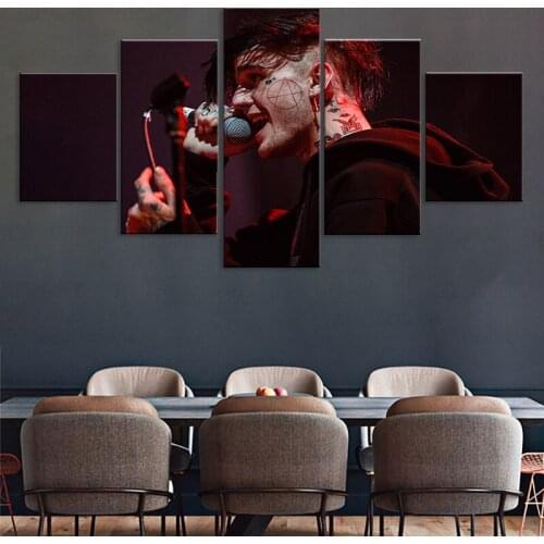 Modular Hd Prints Picture Home Decoration 5 Pieces Lil Peep Paintings Canvas Poster Music Singer Wall Artwork For Living Room