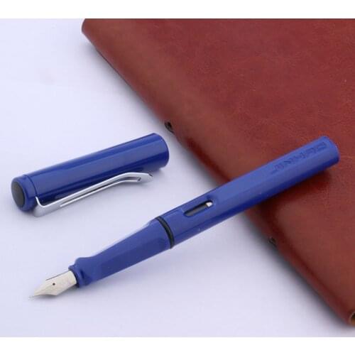 New Office Jinhao 599 Blue Lacquerred Silver Clip Gift F nib Fountain Pen