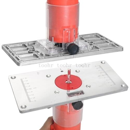 Trimming Machine Router Table Plate Flip Plate Aluminum with 4 Rings For Woodworking Benches Router Table Plate