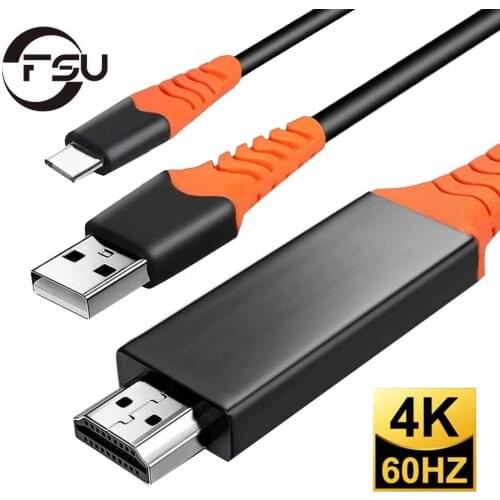 Type-C To HDMI-compatible 4K60Hz Cable Adapter Thunderbolt 3 USB 3.1 for Huawei Mate10 MacBook Pro Samsung S9 Projection Cable