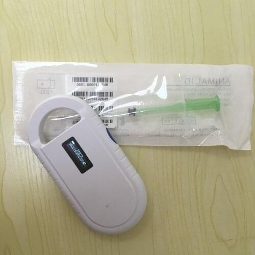Handheld Rfid FDX-B Animal Reader 134.2khz pet microchip scanner Chip Reader for dog cattle fish snake+2pc 2*12mm Animal Syringe