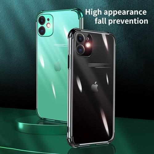 Luxury Shockproof Carmera Lens Protection Soft Plating Mobile Phone Case For iPhone 12 Pro Max Mini 11 Back Cover Fundas Coque
