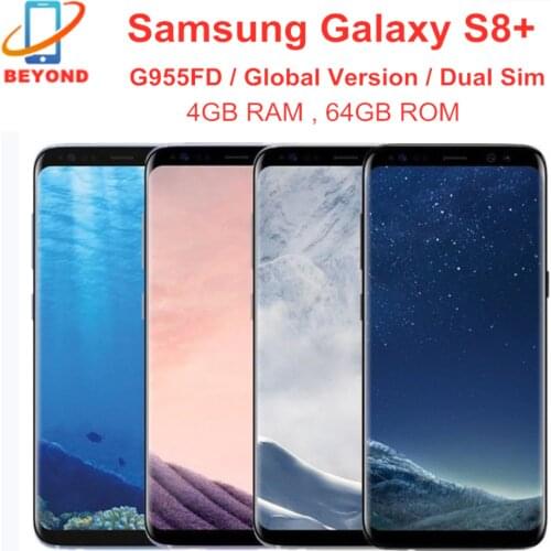 Samsung Galaxy S8 Plus Duos G955FD Dual Sim 4GB RAM 64GB ROM Global Version 6.2" Octa Core NFC Exynos 4G LTE Mobile Phone