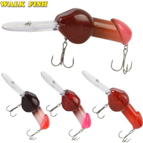 WALK FISH New Fashion Fishing Lure Minnow 140mm 26.5g Penis Swim Funny Rattle Crankbait Spinner Bass With Hook Fishing Tool