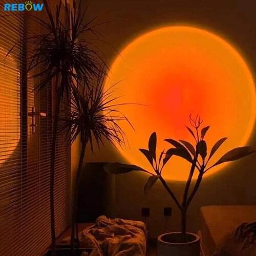 Sunset Lamp Projector Rainbow Atmosphere Led Night Light for Home Bedroom USB Lamp Live Room Photography Photo Wall Decoration