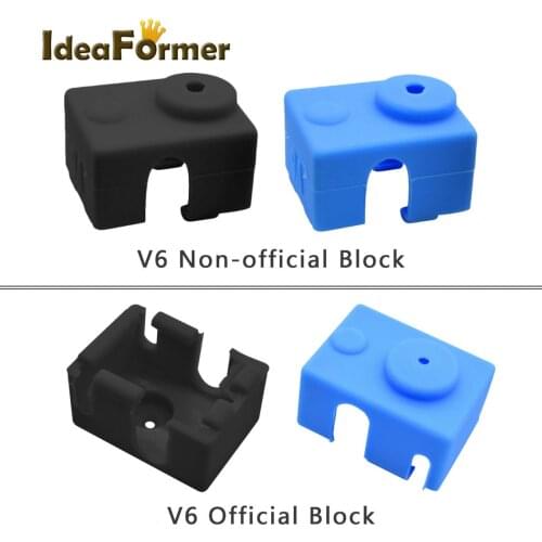 V6 Silicone Sock 3D printer parts Support E3D V6 PT100 official or non-official J-head hotend 1.75/3.0mm Heated Block Extruder