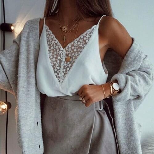 Women Ladies Boho Beach Summer Top Holiday Loose Off shoulder Lace Vest Blouse Sleeveless Casual Femme Vest camisa feminina