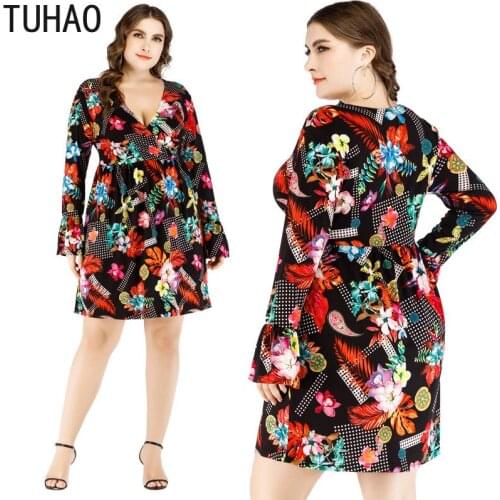 TUHAO Spring Summer Bohemian Dress Romantic Style Dresses Plus Size 6XL 5XL 4XL Elegant Party Night Female Sexy Dress