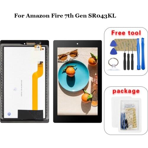 For Amazon Fire 7th Gen 2017 Model SR043KL Lcd Display Touch Screen Front Glass Digitizer Free Tools