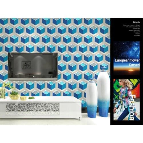 10MX53CM 3D Stereoscopic Geometric Wallpaper Rolls Vinyl Golden Grey Wall Paper for Walls Coffee KTV Bedroom Wallcoverings