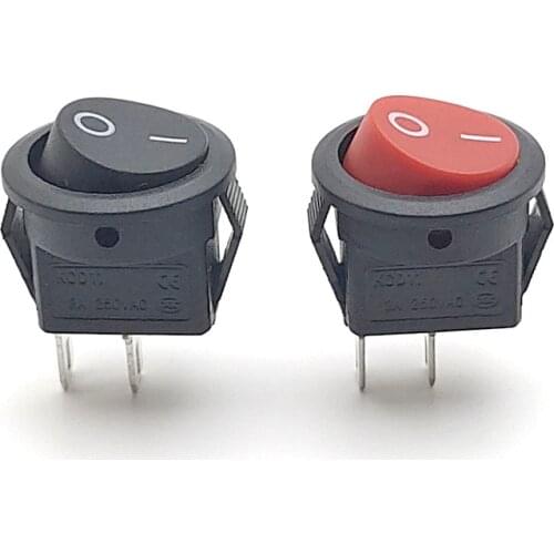 10Pcs Kcd11 3A/250V Small Black 15Mm 2Pin On/Off Circle Boat Rocker Switch Car Dash Dashboard Truck Rv Atv Home