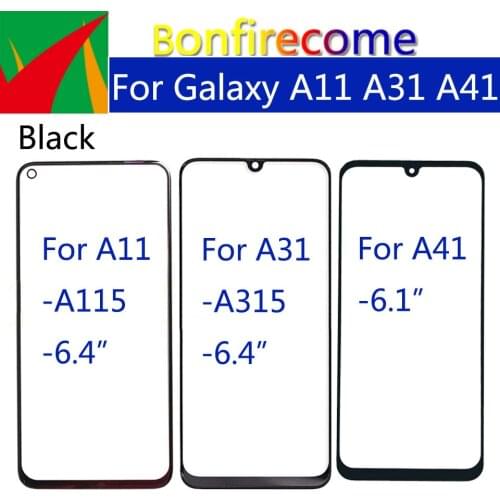 10Pcs\lot For Samsung Galaxy A11 A115F A115M A31 A315F A315G/L A315N A41 Front Touch Panel LCD Display Out Glass Cover Lens