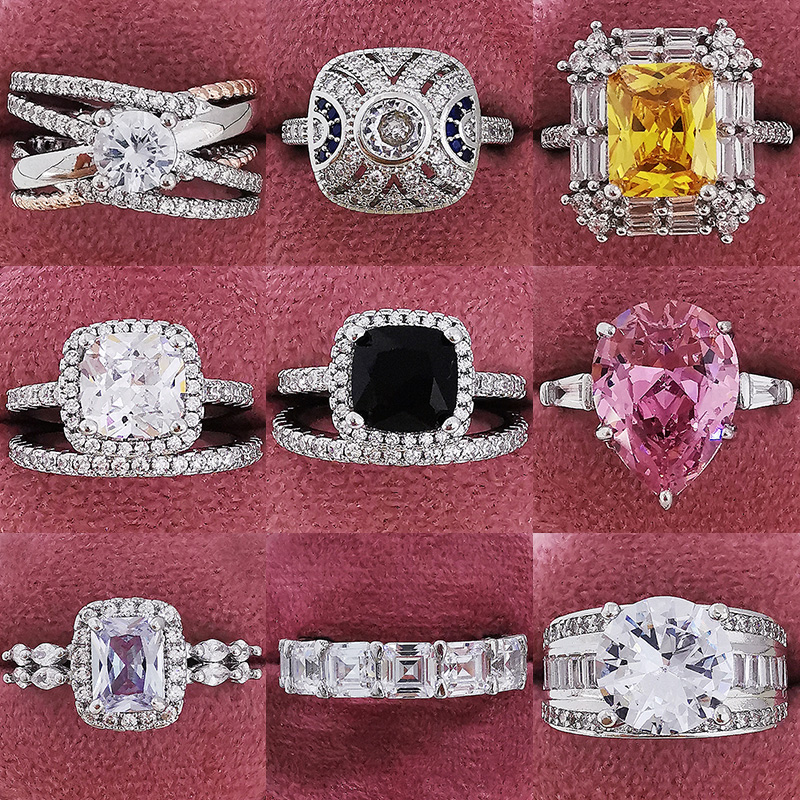 2021 New Design Fashion 925 Sterling Silver Engagement Rings For Women Sepcial Unique Blue Stone Christmas Gift Jewelry R5019