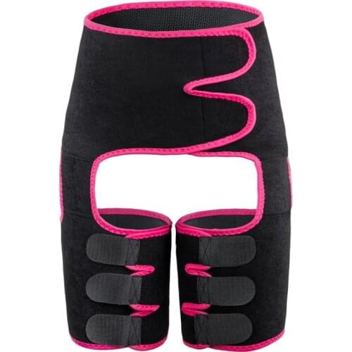 3 in 1 Women Sweat Slim Thigh Trimmer Leg Shapers Push Up Waist Trainer Panties Fat Burning Neoprene Heat Compress Slimming Belt