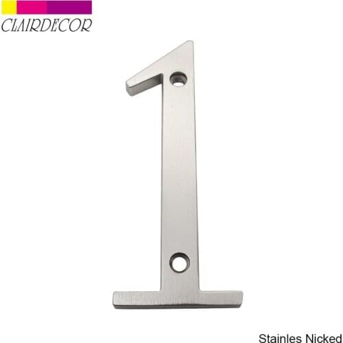 4 in Sold Zinc Modern House Number Hotel Home Door Number Outdoor Address Plaque Zinc Alloy Number for House Address Sign #1