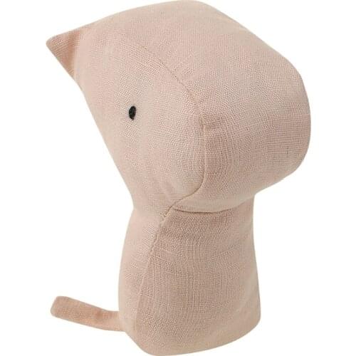 45BF Cute Animal Shaped Baby Gifts Infant Bed Nap Decoration Doll Toy with Bell Inside Food Grade Toys