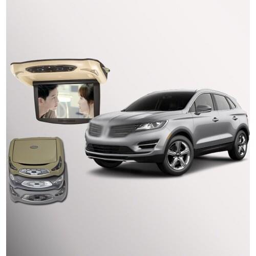 BigBigRoad For Lincoln MKC Car Roof Mounted In Car LED Digital Screen With HDMI USB FM TV Game IR Remote Flip Down Monitor DVD