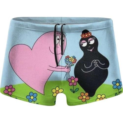 Barbapapa Fast Dry Nylon Mens Swim Trunks Manview Swim Shorts with Europe Size Sexy Smmer Beach Shorts With Summer