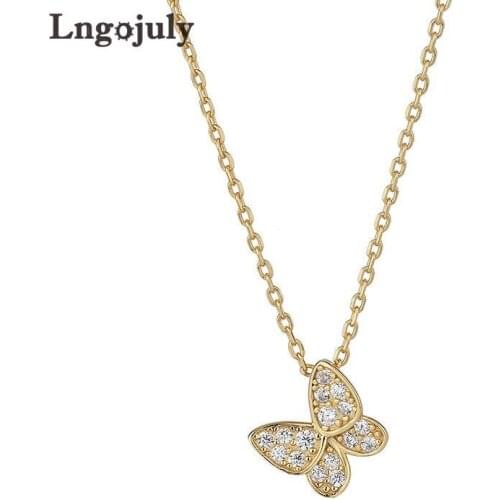 Pure 925 Sterling Silver Women Necklace Fine Jewelry Butterfly Pendant Necklace For Bride Wedding Party Solid Silver 925 Jewelry