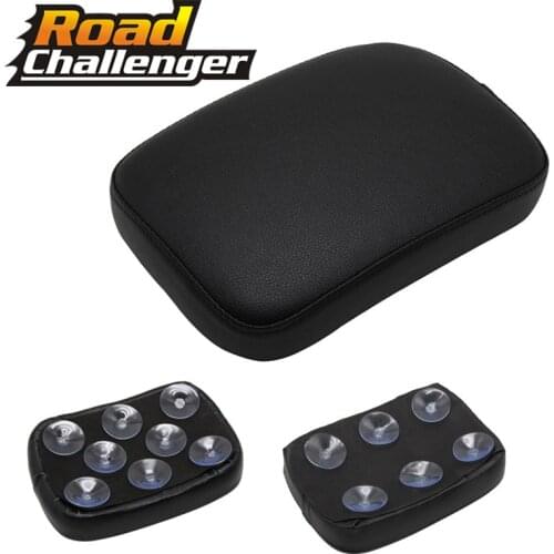 Black Motorcycle Rear Passenger Cushion Pillion Seat Pad Suction Cups For Harley 883 1200 48 Universal