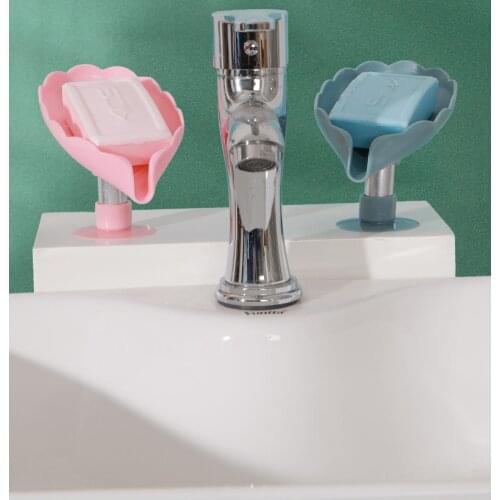 Home Kitchen Creative Lotus Leaf Toilet Soap Racks Free Perforated Sucker Laundry Box Bathroom Holder Accessories Tools