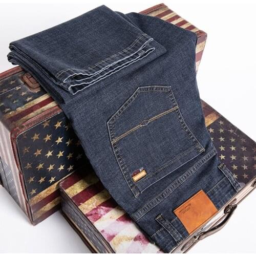 Plus Size 29-46 Mens Jeans Summer Thin Loose Straight High Waist Tide Brand Plus Fat Strench Trousers Jeans Men Clothing