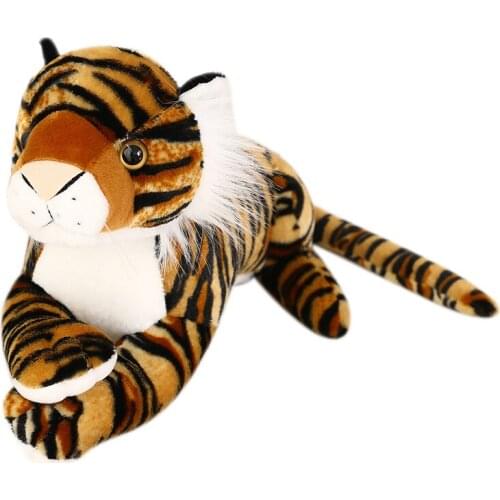 Nice 30CM-60CM Real Life Lying Tiger Plush Toy Simulation Brown Kawaii Toys Kids Doll Christmas Birthday Gifts for Children Baby