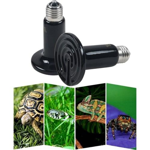 Behogar No-Light Infrared Ceramic Heat Lamp Light for Reptiles Turtles Lizards Snakes Spiders Chicken Birds Hamsters Amphibians