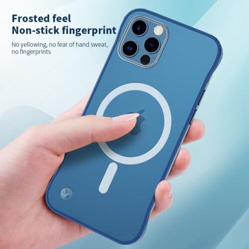Conexcle Magnetic Case for iPhone 12 Pro Max for Mag-Safe Charging Slim Fit Hard Back Soft Silicone TPU Bumper Anti-Yellow Cover
