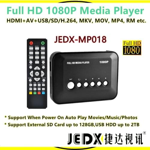 JEDX MP018 Full HD 1080p Media Player With HDMI AV USB SD H.264, MKV, MOV, MP4, RM etc
