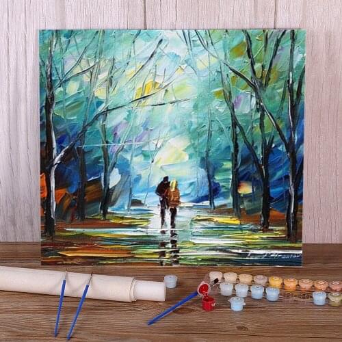 Foggy Park Paint By Numbers Package Acrylic Paints 50*70 Oil Painting Decorative Paintings For Handiwork