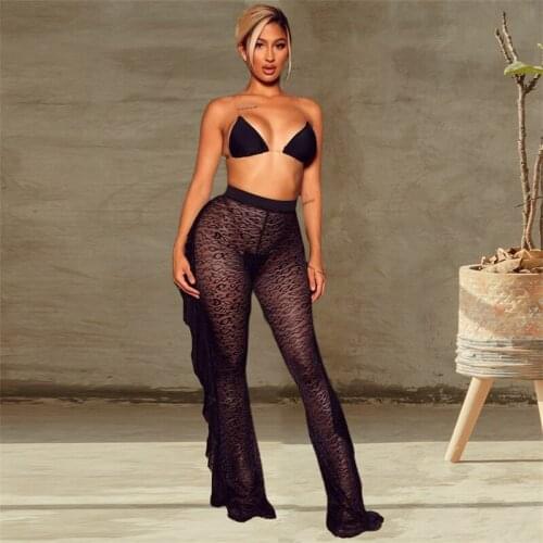 Fall Clothes Women Clothing Black Sexy Bell Bottom Pants Nightclub Overalls Club Outfits Y2k Clothes Streetwear Wholesale Items