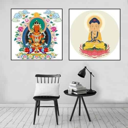 Sakyamuni Buddha Poster Canvas Print Painting Wall Art Living Room Home Decoration