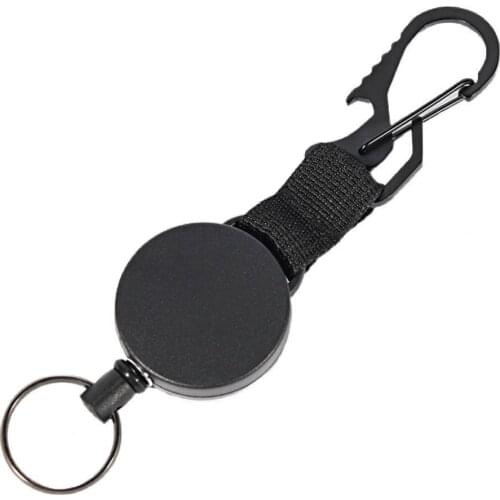 Wire Rope Camping Telescopic Burglar Chain Multi-function Retractable Keychain Anti-lost Outdoor Carabiner Fishing Keyring