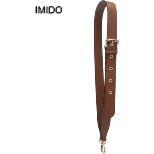 IMIDO Adjustable 105-120cm Long bag Strap for Handbags Women Leather replacement straps shoulder belt accessories Brown STP088
