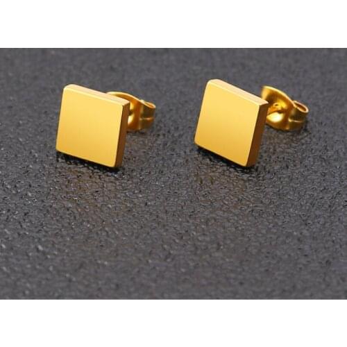 8MM DOUBLEHEE 34 Trend Brief Titanium Stainless Steel 3 Colors Plated Men Earring Stud Earrings For Women Classic Jewelry