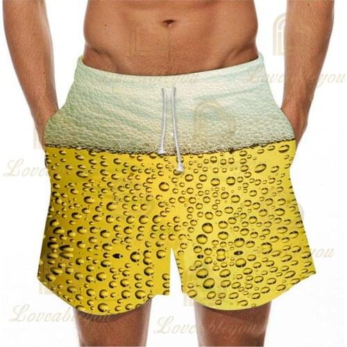 Beer Shorts 3d Print Mens Beach Shorts Casual Shorts Boardshorts Summer Swimming Shorts/trunks Obesity 6XL Shorts Streetwear