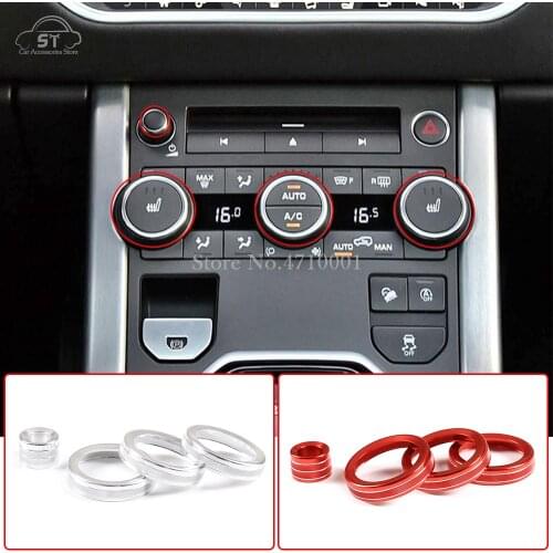 Alloy,Car Air Conditioning Volume Adjustment Knob Ring Trim Cover,for Land Rover Range Rover Evoque 2012-2018,Interior Accessory