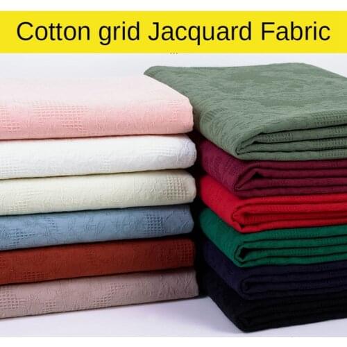 Pure Cotton Fabric 100% Kids Cloth Mesh Jacquard Embroidery Fabrics Sewing For Dress Princess Brocade Blue Black White Pink Diy