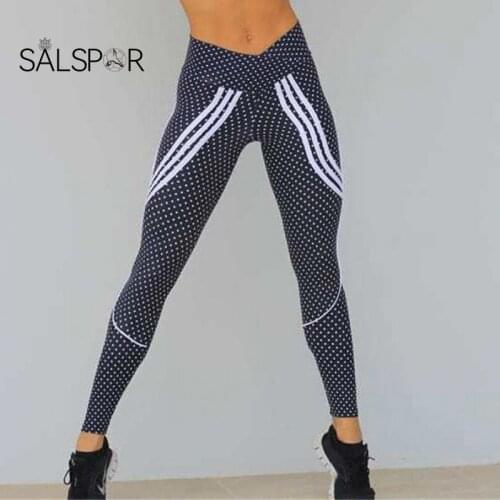 SALSPR Women Sexy Leggings Plaid Pants Push Up Leggings Fashion Fitness Sports Leggins Gym Sporting High Waist Trousers