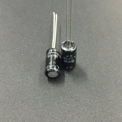 10pcs/100pcs 4.7uF 50V NICON NP 6.3x11mm 50V4.7uF Good quality Aluminum Electrolytic Capacitor