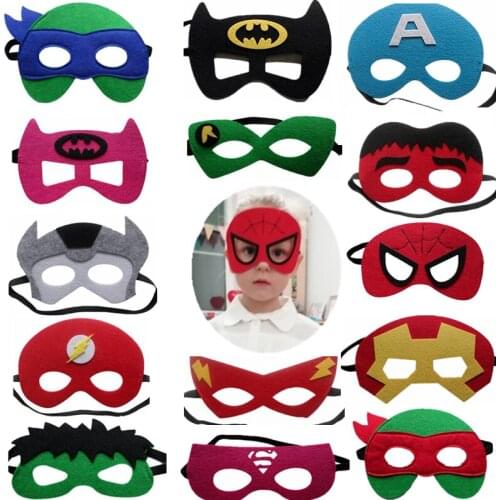 15pcs/batch Superhero Mask Cosplay Princess Halloween Christmas Kids Adult Party Costume Mask Birthday Party Kids Children Gifts