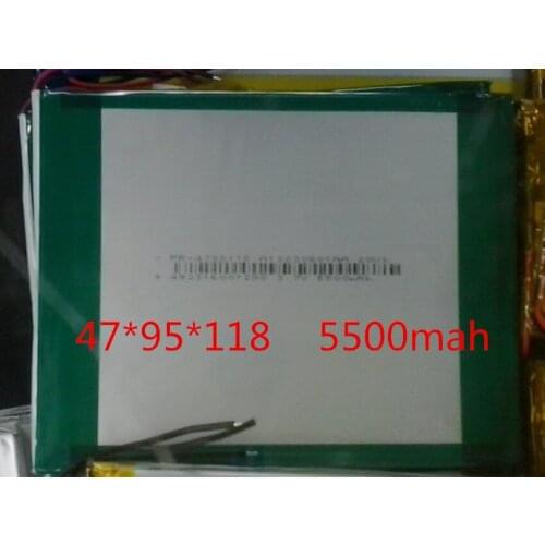 3.7V 5500mah 4795118 Lithium Polymer Rechargeable battery For DIY GPS PSP Power bank Tablet PC MID DVD PAD Free shipping