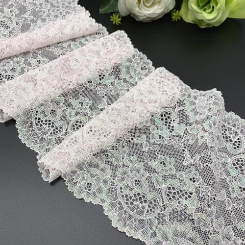 3y/lot Width 17cm Pale Pink With Shimmer Accent Stretch Lace Trims For Clothing Accessory Dress Sewing Applique Costume Lace